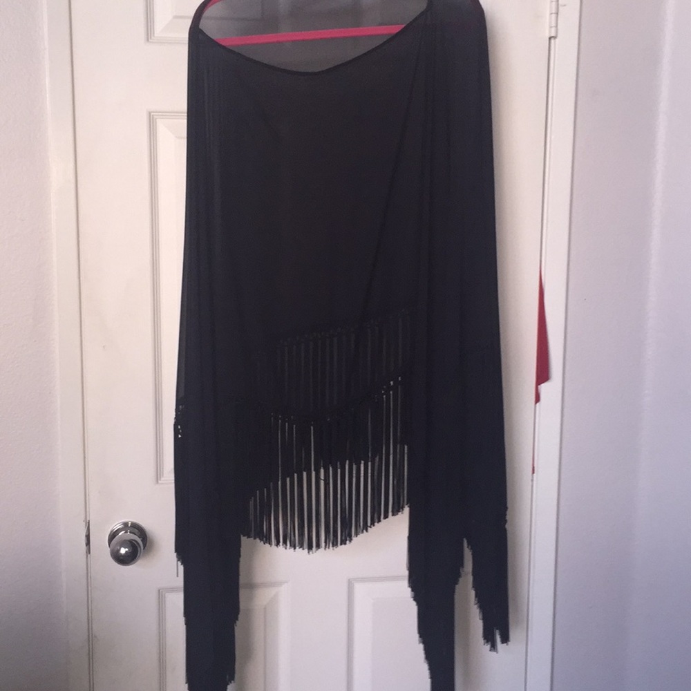 Fun Evening Poncho with fringe